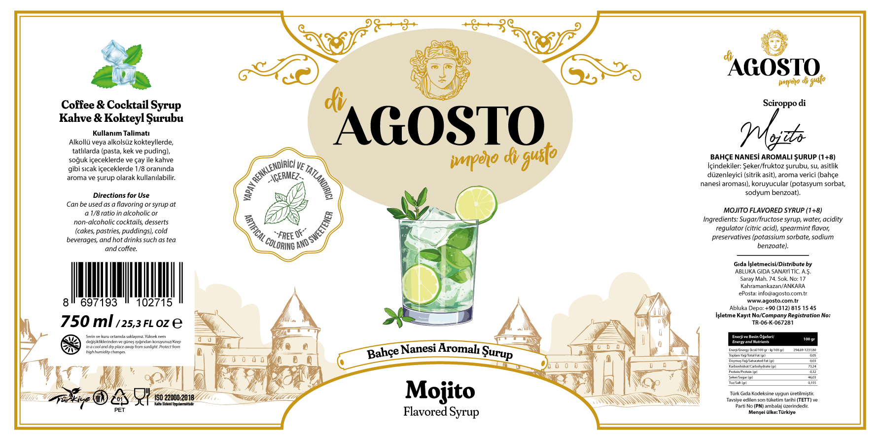 Bahçe Nanesi Aromalı Şurup – 750 ml