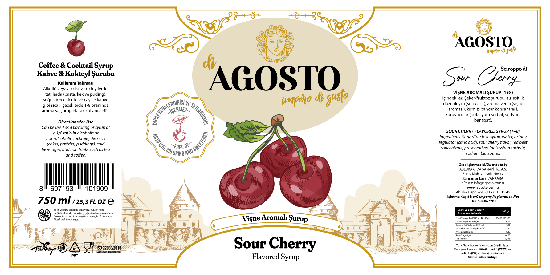 Vişne Aromalı Şurup – 750 ml