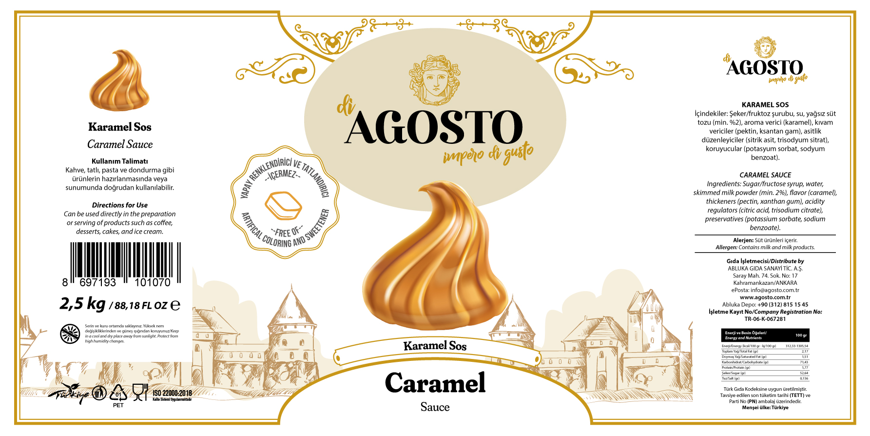 Karamel Bar Sos - 2.5 kg