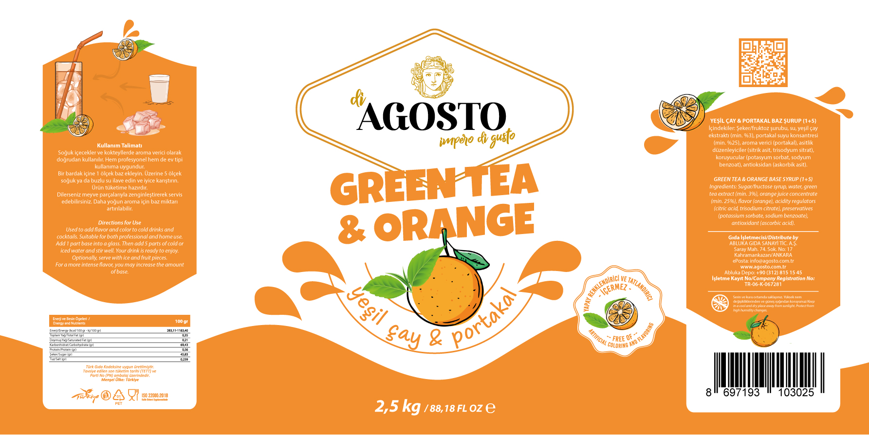 Yeşil Çay & Portakal Baz - 2.5 kg